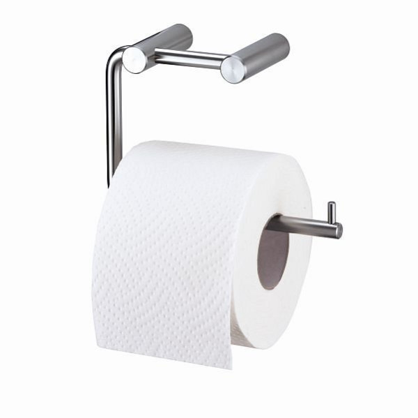 Air Wolf toalettpappershållare för 1 hushållsrulle, Delta-serien, H x B x D: 112 x 160 x 65 mm, borstat rostfritt stål, 60-860