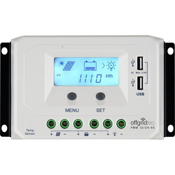 Offgridec PWM Pro laddningskontroll 12V/24V 45A USB, 1-01-010925