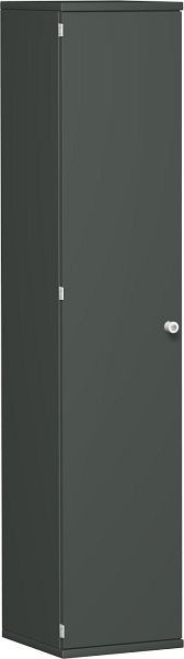 geramöbel dörrskåp 4 dekorativa hyllor, låsbart, lås till höger, 400x425x1920, grafit/grafit, N-10DR504-GG