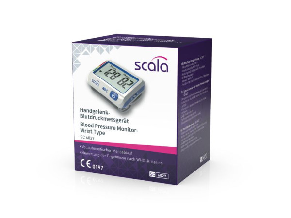 Scala SC 6027 blodtrycksmätare för handleden NFC, blå, 60270