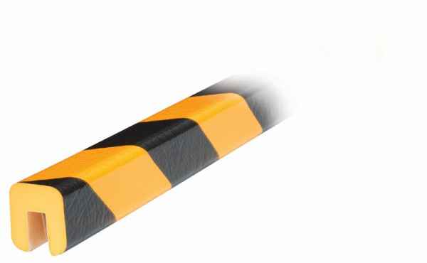 Knuffi kantskydd, varnings- och skyddsprofil typ G, gul/svart, 5 meter, PG-10026
