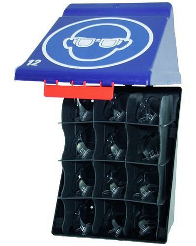 DENIOS maxibox för förvaring av 12 glasögon, blå, 123-605