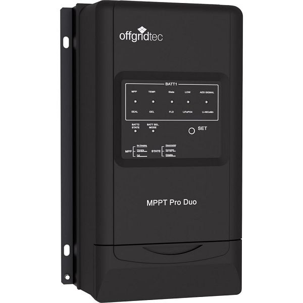 Offgridtec MPPT Pro Duo laddningsregulator 30A 12V 24V för två batterikretsar, 1-01-011200