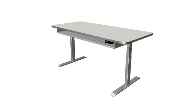 Kerkmann stå-/sittbord Move 4 Premium, B 1800 x D 800 mm, elektriskt höjdjusterbart från 620-1270 mm, ljusgrå, 10320411