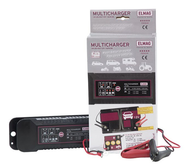 ELMAG Automatisk batteriladdare 6/12 V MULTICARGER 14120, max 1,0/4, 5 A, 56030