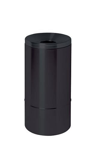 DENIOS självslocknande papperskorg, 50 liter, stål, svart, 172-150