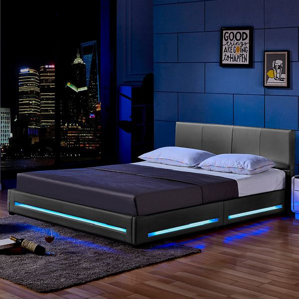 HOME DELUXE LED-säng ASTEROID mörkgrå - 180 x 200 cm, 20600