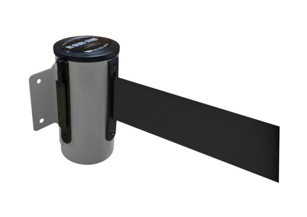 RS-GUIDESYSTEMS spärrtejp väggmontering med bälte, hölje: grå / bälte: svart, bälteslängd: 4,0 m, GLW 25-A/03-4,0