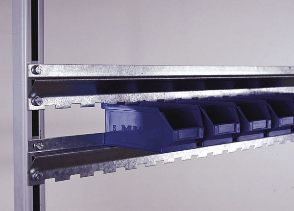 KLW upphängningsskena, galvaniserad, för förvaringslådor 1490 mm långa, ABC-WRAUZ-1500