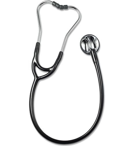ERKA stetoskop för vuxna med mjuka öronbitar, membransida (dubbelt membran), tvåkanaligt rör SENSITIVE, färg: svart, 525.00000