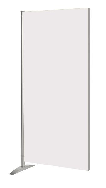 Kerkmann Metropol insynsskydd, träelement, vit, B 800 x D 450 x H 1750 mm, aluminium silver/vit, 45696410