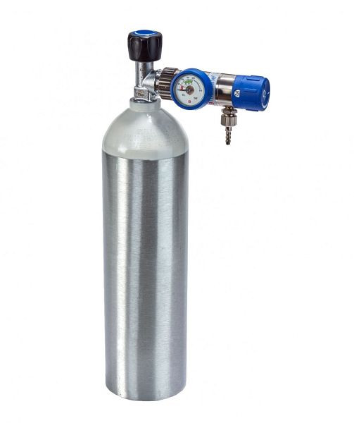 MBS Medizintechnik komplett syrgasset - tryckreducerare och 2 liters flaska - aluminiumflaska, O2-alternativ20alu