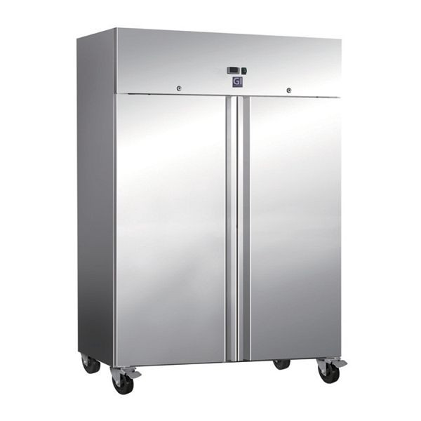 Gastro-Inox rostfritt stål 1200 liter kylskåp statisk kylning med fläkt, nettovolym 1173 liter, 201.004