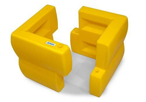 DENIOS stolpskyddsprofil av PE, gul, set = 2 st
