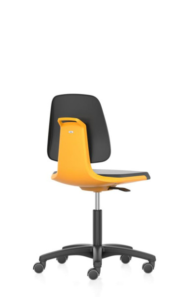 bimos Labsit arbetsstol med hjul, sits H.450-650 mm, PU-skum, orange sitsskal, 9123-2000-3279