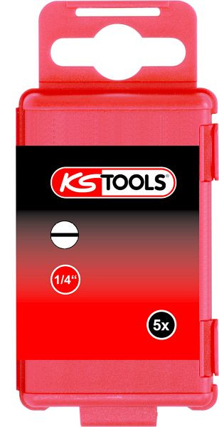 KS Tools 1/4" slitsbits, 75 mm, 3 mm, 5-pack, 911.7733