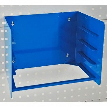 ADB väggfäste för verktygsväska, 4 fack, mått: 343x270x270 (BxHxD), färg: blå, RAL 5015, 87120