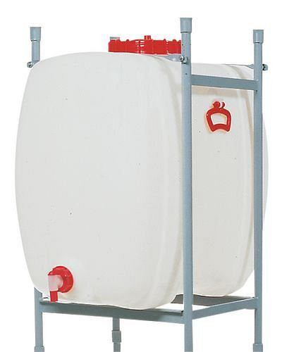 DENIOS platsbesparande tank av polyeten (PE), med utloppskran, 60 liters volym, 189-262