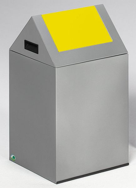 VAR återvinningsbar avfallsuppsamlingsanordning WSG 40 S kropp silver, insättningsklaff gul, 21120