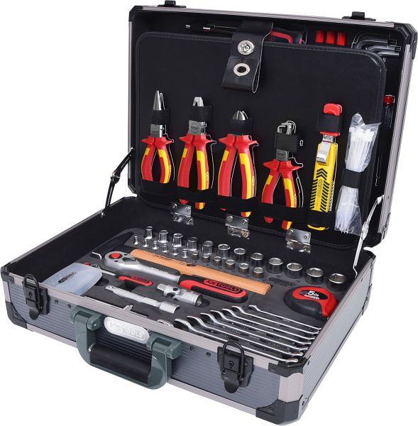 KS Tools 1/4" + 1/2" elektrikerverktygsväska, 128 stycken, 911.0628