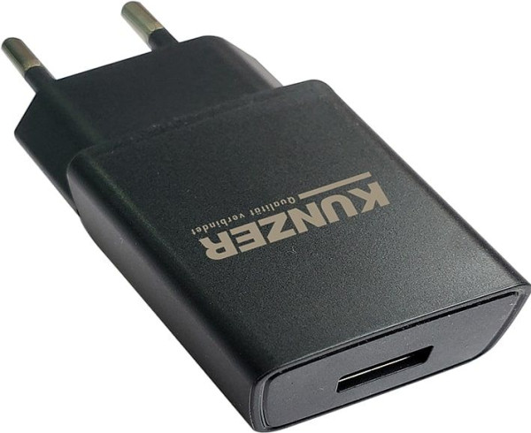 Kunzer USB plug-in strömförsörjning 230V, 50-60Hz; Utgång: 5V; 2 000 mA, 7USBL230