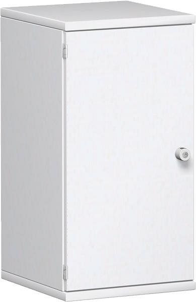geramöbel dörrskåp 1 dekorativ hylla, låsbar, lås till höger, 400x425x768, vit/vit, N-10DR204-WW