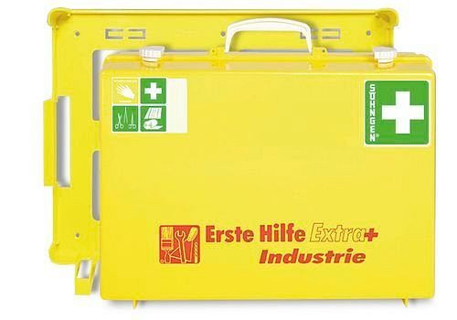 DENIOS First Aid Kit Extra Plus "Industry", grundinnehåll enligt DIN, väggfäste, 164-942