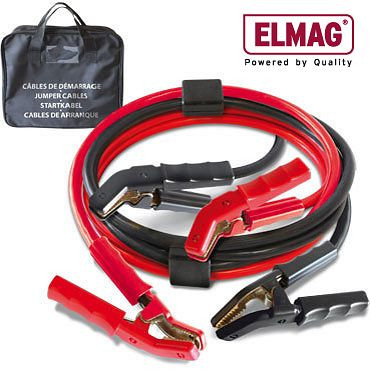 ELMAG startkabelset max 1000 A, helisolerade polklämmor, 2 x 5 m, 50 mm², inklusive spänningsskydd, bärväska, 55021