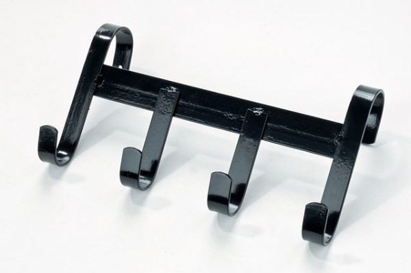 Growi tränshållare, med 4 krokar och fäste, för upphängning, metall, färg: svart, 10050665