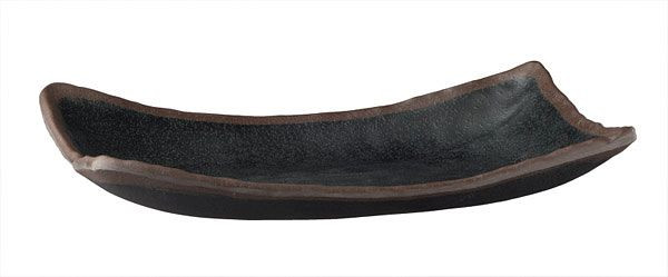 APS bricka -MARONE-, 26,5 x 16,5 cm, höjd: 4 cm, melamin, svart, med brun kant, 84106