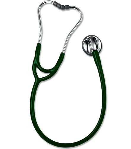 ERKA stetoskop för vuxna med mjuka öronbitar, membransida (dubbelt membran), tvåkanaligt rör SENSITIVE, färg: mörkgrön, 525.00055