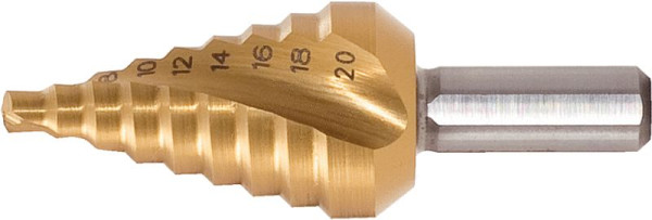KS Tools HSS-TiN stegborr extra kort, diameter 4-12mm, 9 steg, 330.2374