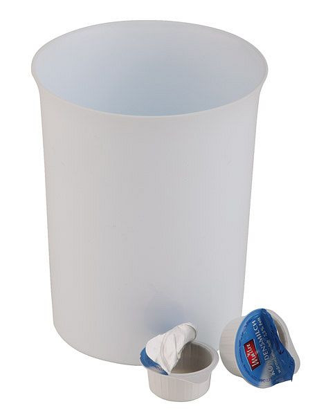 APS bordsavfallsbehållare, Ø 11 cm, höjd: 14 cm, 0,9 liter, polypropen, vit, 02038