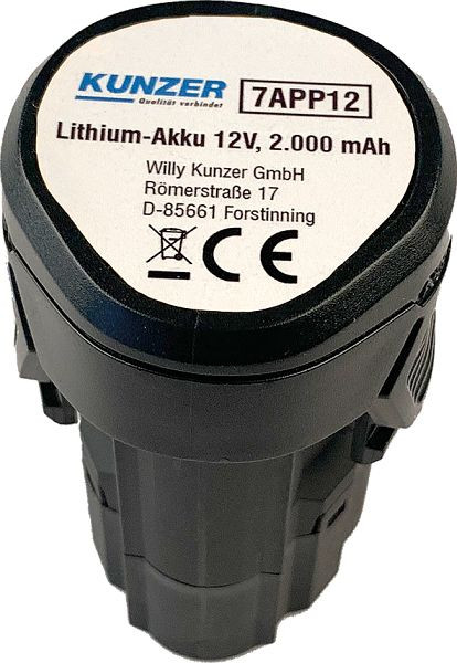 Kunzer litiumbatteri 12V, 2 000 mAh, 7APP12