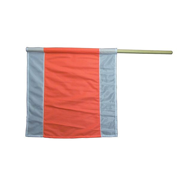 NESTLE varningsflagga vit/orange/vit, 50x50cm, rivsäker textil på träpinne, PU: 40 st, 19802000