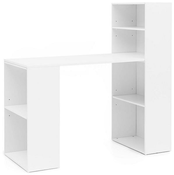 Wohnling skrivbord med hylla 120 x 120 x 53 cm vit matt trä modern, WL5.692
