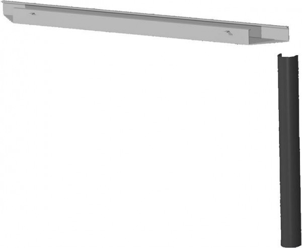 geramöbel PC elektrifieringsset för skrivbord (kabelbricka, vikbar halvkabelbricka, dragavlastning), 1600, antracit, S-555902-A
