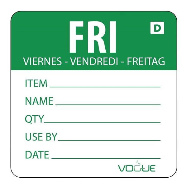 Vogue upplösbara etiketter fredagsgrön, PU: 500 st, GH355