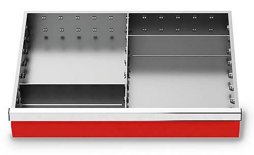 Bedrunka+Hirth metallavdelare set, 3 delar, R 24-16, panelhöjd 75 mm, mått i mm (BxDxH): 600 x 400 x 75, 168-146-75
