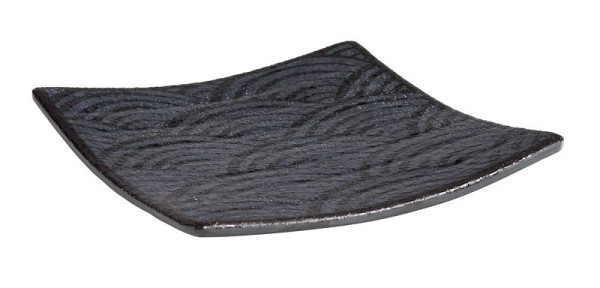APS bricka -DARK WAVE-, 14 x 14 cm, höjd: 2 cm, melamin, insida: dekor, utsida: svart, 84904