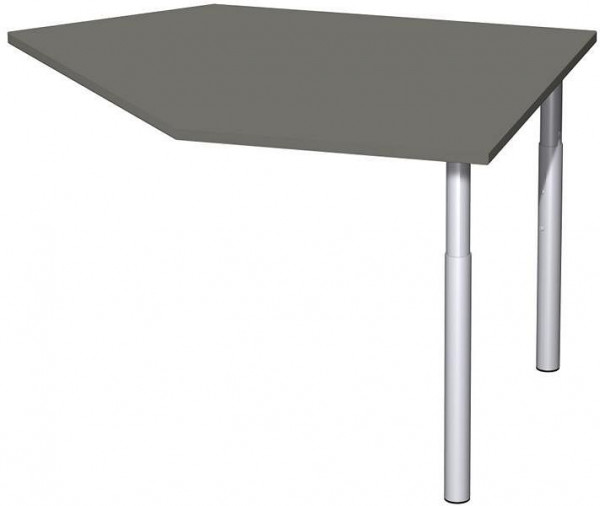 geramöbel dataförlängningsbord till höger med stödfötter, inkl länkmaterial, höjdjusterbar, 1060x1225x680-820, grafit/silver, N-647105-GS