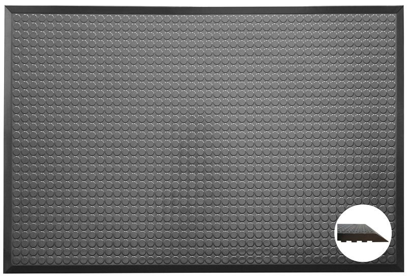 Ergomat Infinity Deluxe Black clean room + anti-utmattningsmatta, längd 120 cm, bredd 90 cm, IND90120-BK