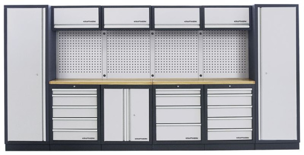 Kraftwerk Mobilio 6-sits kombi, 4 x överskåp. Perforerad vägg, bok, 3964C