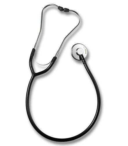 ERKA stetoskop med mjuka öronstycken, enkanalsrör ERKAPHON ALU, färg: svart, 544.00010