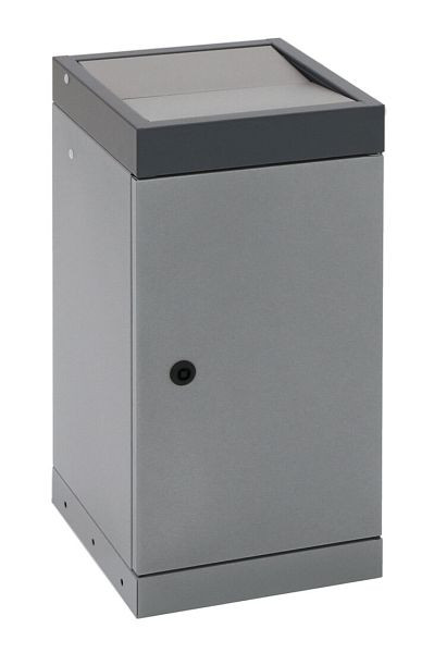 trubbig avfallssortering ProTec-Plus, grå aluminium/7016, galvaniserad innerbehållare, 30 liter, 607-030-0-2-716