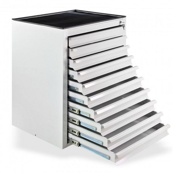 ADB lådskåp &quot;Fernando Maxi&quot; 10 lådor, färg komplett: grå grå, RAL 7035, totalmått BxDxH: 71x55x90 cm, 24864