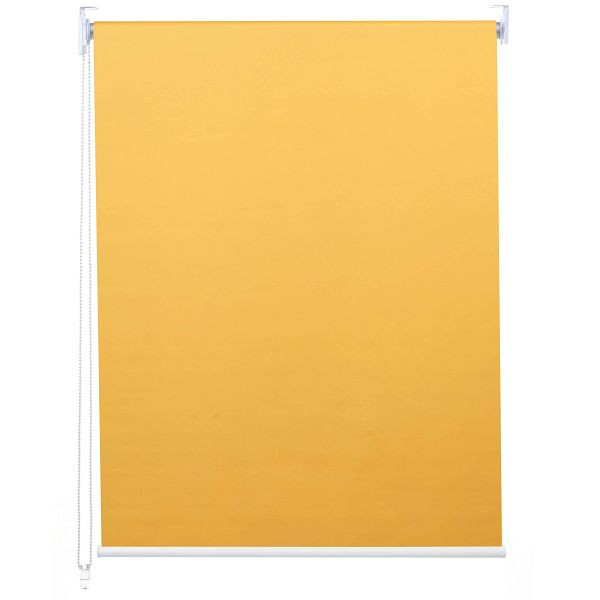 Mendler rullgardin HWC-D52, fönstergardin sidodraggardin, 60x160cm solskydd mörkläggning ogenomskinlig, gul, 63285