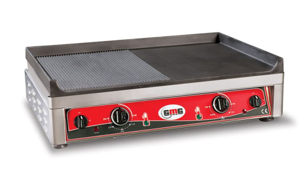 GMG grillplatta, elektrisk, slät & räfflad, 2 värmezoner, GP7050EG