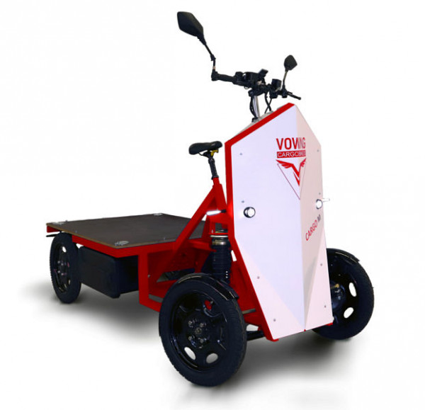 VOWAG lastcykel CARGO M 8.0, ram röd, presenning fram röd inkl. StVZO-set, typ 111 / 8.0 / 1 / 1