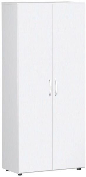 geramöbel dörrskåp med fötter, inkl dörrspjäll, låsbar, 800x420x1808, vit/vit, S-385100-WW